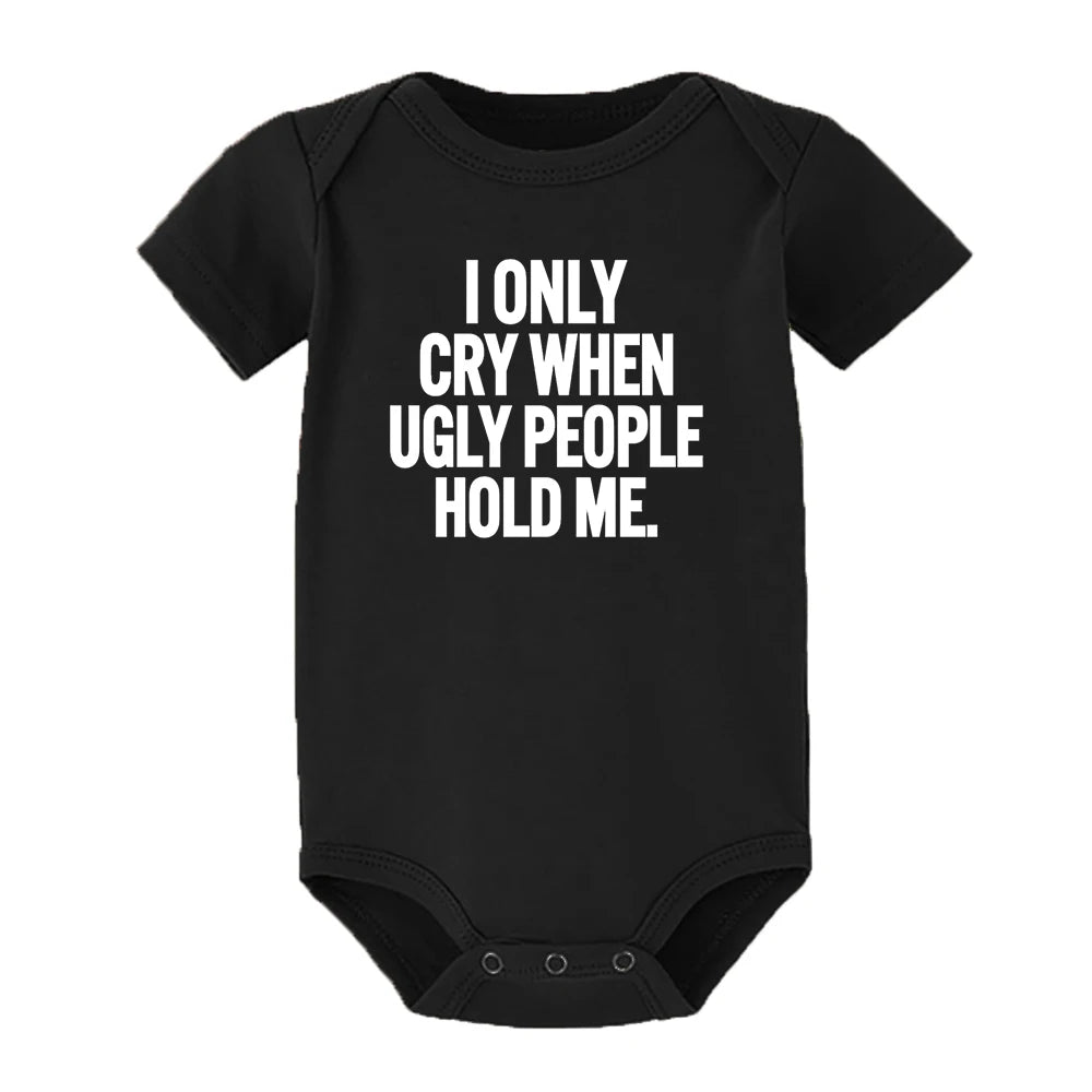 Funny Baby Bodysuits One Piece Jumpsuit Clothes Toddler Boy Girl Unisex Short Sleeve Outfits