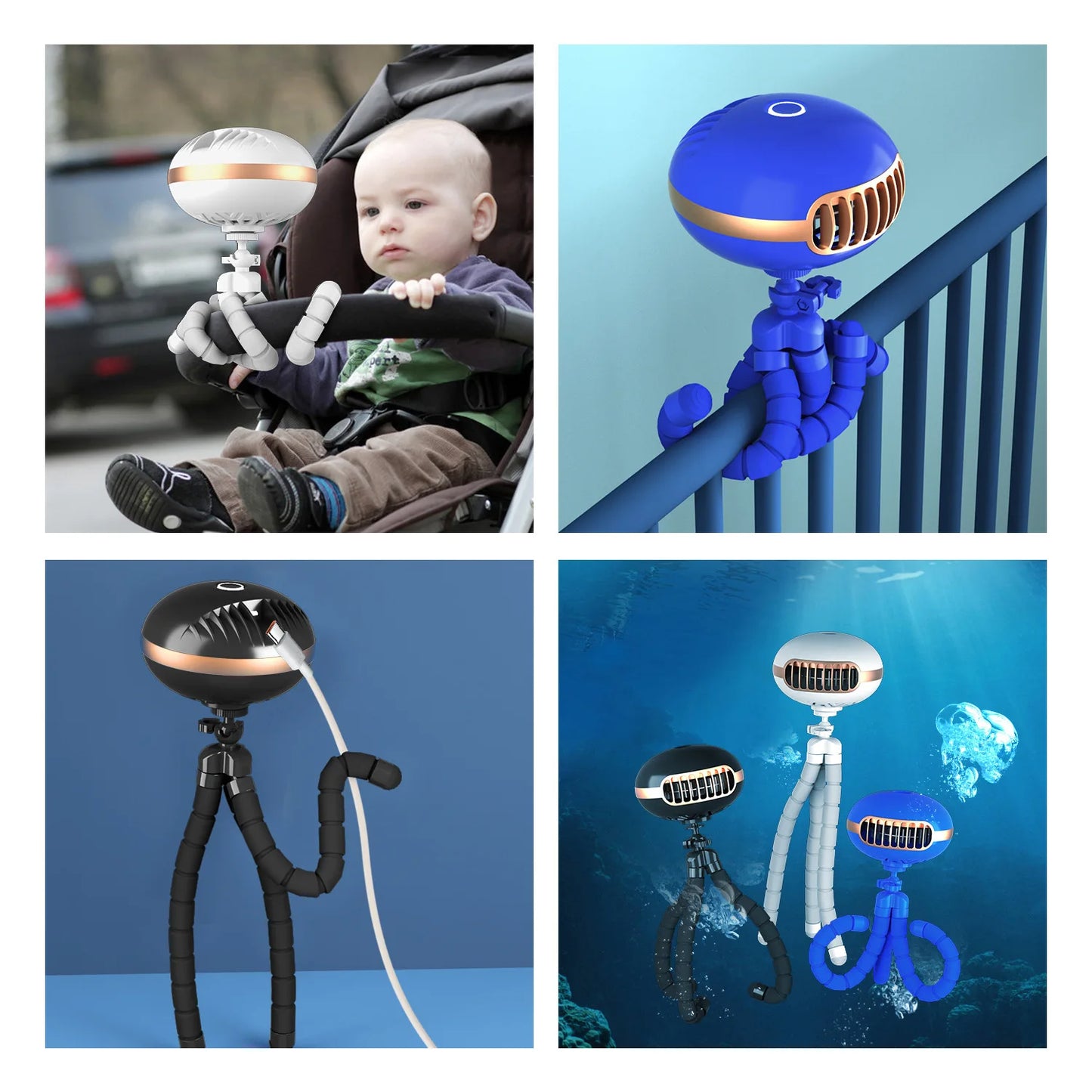 Mini Flexible Rechargeable Stroller Fan