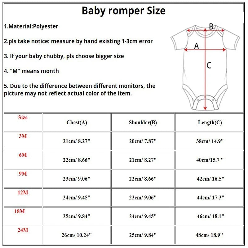 Funny Baby Bodysuits One Piece Jumpsuit Clothes Toddler Boy Girl Unisex Short Sleeve Outfits