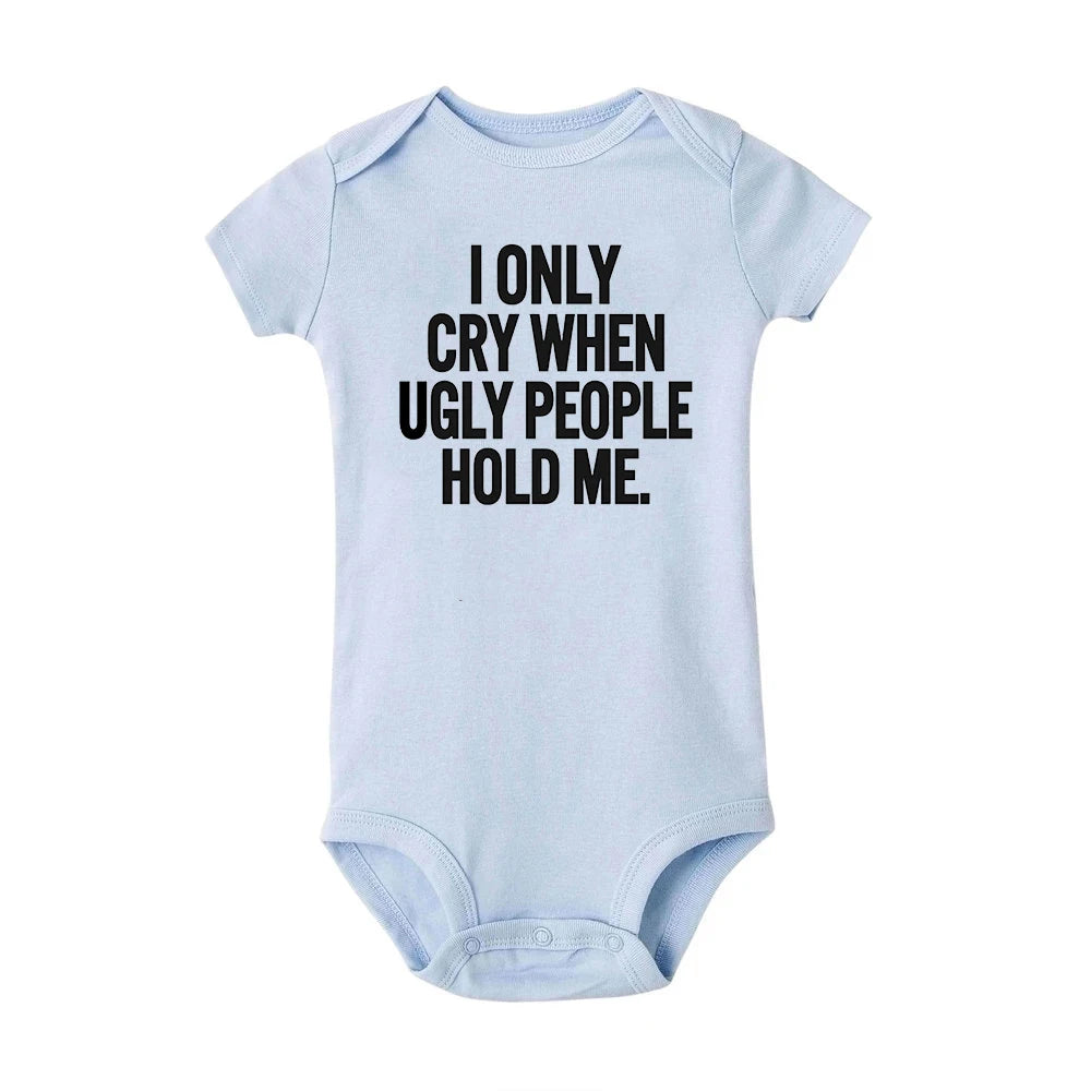 Funny Baby Bodysuits One Piece Jumpsuit Clothes Toddler Boy Girl Unisex Short Sleeve Outfits