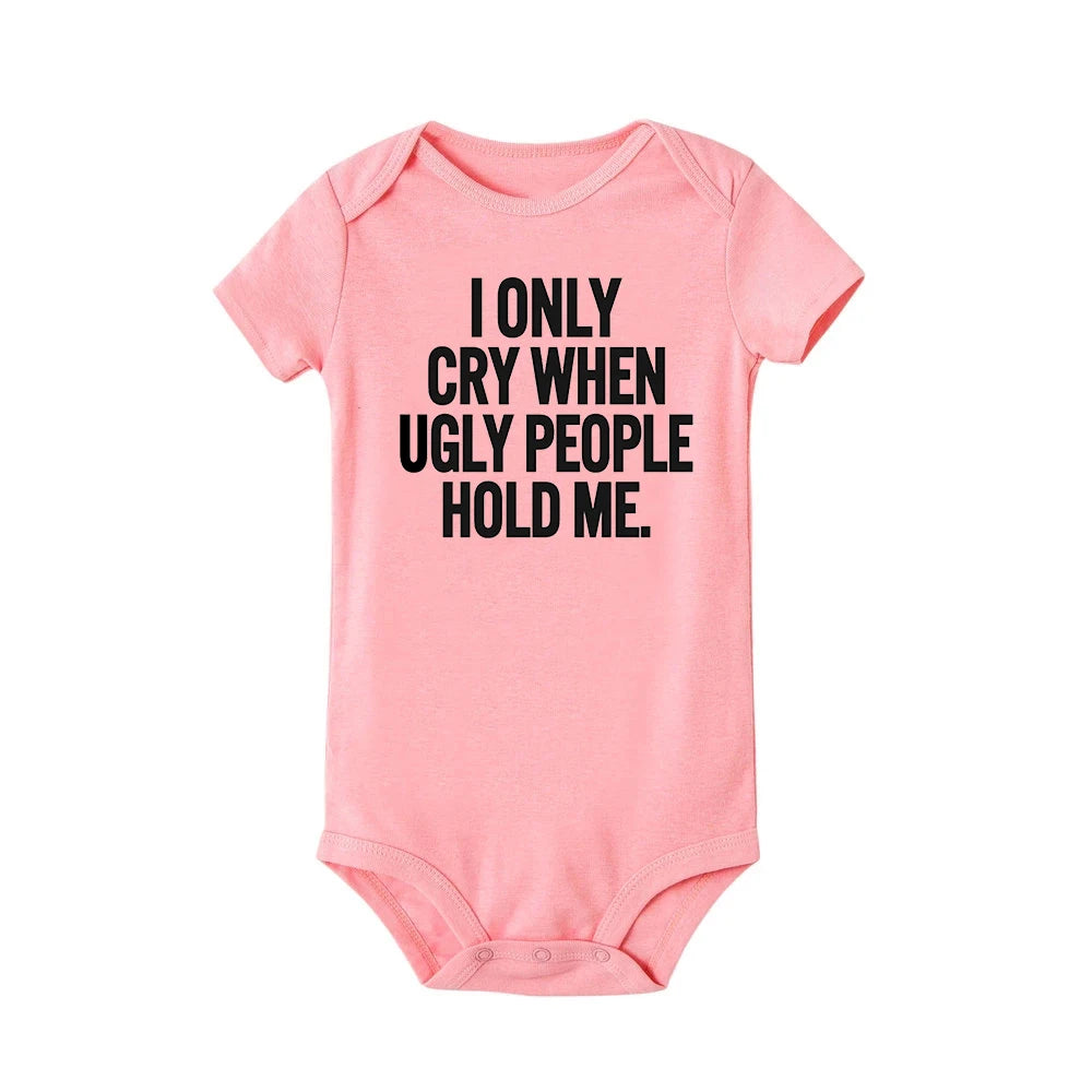 Funny Baby Bodysuits One Piece Jumpsuit Clothes Toddler Boy Girl Unisex Short Sleeve Outfits