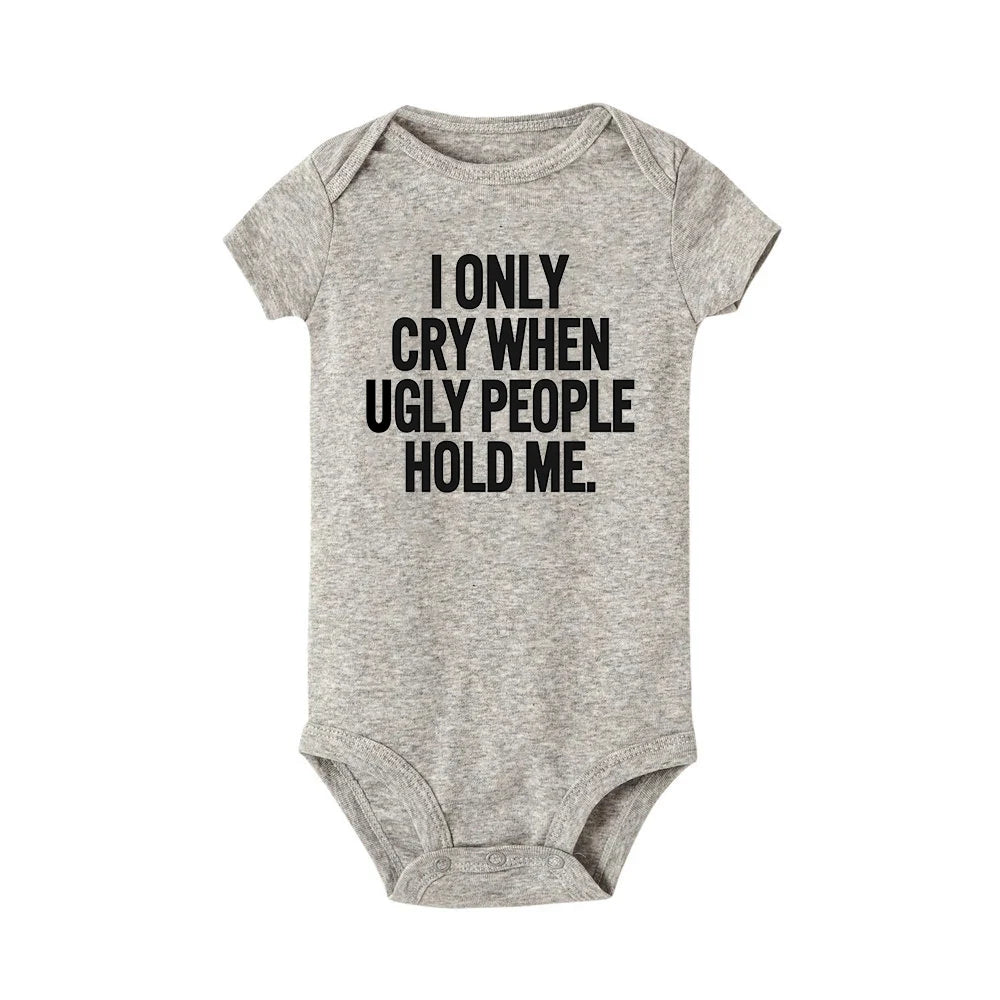 Funny Baby Bodysuits One Piece Jumpsuit Clothes Toddler Boy Girl Unisex Short Sleeve Outfits